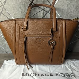 Michael Kors Carine European Release Grained Leather Shoulder Bag